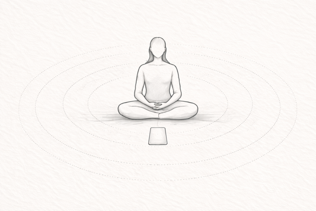 A simple conceptual illustration highlighting how tarot reading can be grounded in attention and intuition rather than psychic ability.