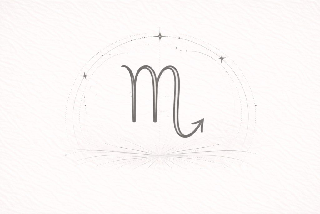 Scorpio symbol with starry accents