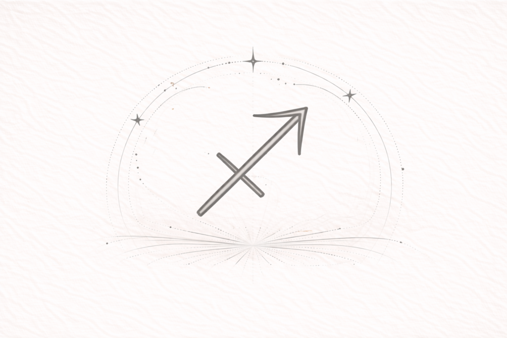 Sagittarius symbol with starry accents