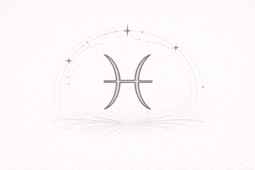 Pisces symbol with starry accents