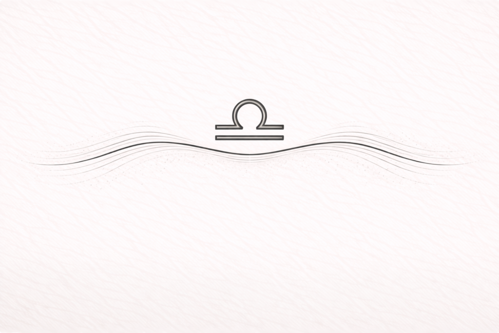 Libra symbol on flowing line